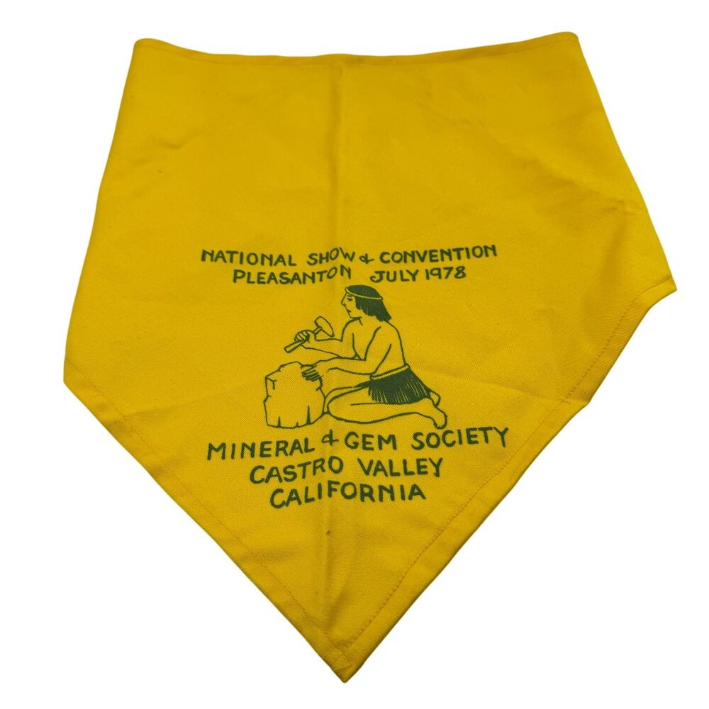 Vintage 1978 Mineral & Gem Society Yellow Bandana National Show Castro Valley